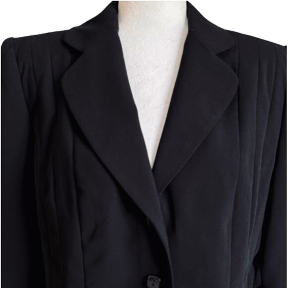 Giorgio Sant’Angelo Blazer Jacket Black Button Front Pleated Classic Size 12 - Picture 3 of 12